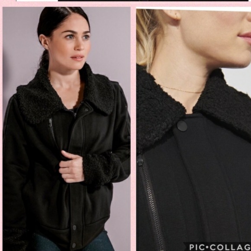 Shape Peloton Stealth Moto Fur Jacket Nwt